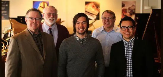 The Keyboard Kastle staff in the Omaha showroom