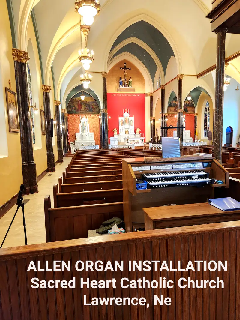 Allen organ installation at Sacred Heart Catholic Church, Lawrence, NE